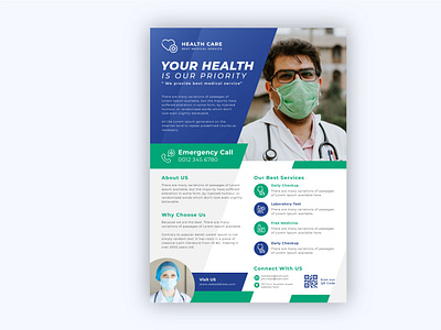 Medical Flyer a4 accounting advertisement architecture business care clinic construction corona corporate covid 19 creative agency dentist doctor epidemic flyer flyer template health hospital laboratory