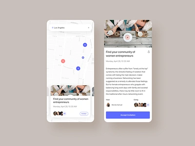 Community Events App app design community event ios map ui women app