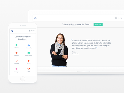 Doctor On Call Feature Page health landing page medical product design telemedicine ux web website