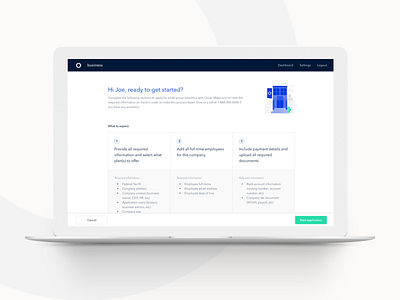 Small Group Enrollment application dashboard onboarding ui welcome