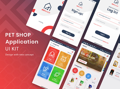 Petshop Application ui Kit app flat illustration minimal petshop ui ux