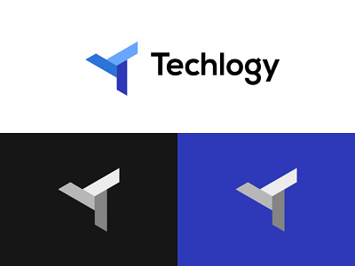 Technology logo branding design flat icon logo minimal