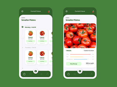 Healthy diet organize app UI