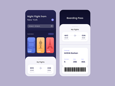 Flight Boarding App UI