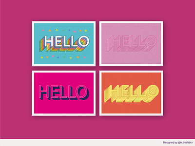 Hello postcard design design graphic design illustration stationery typography vector