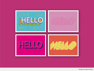 Hello postcard design design graphic design illustration stationery typography vector