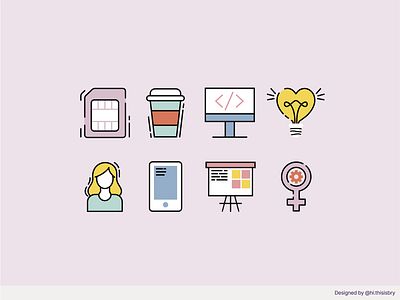 Women In Tech - Small icon set branding design graphic design icon illustration logo typography vector