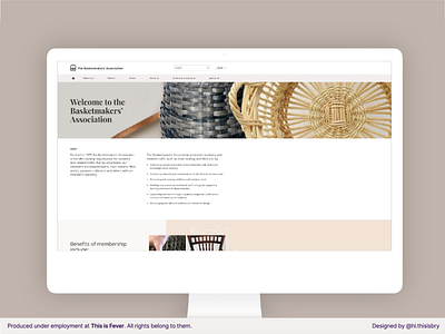 The Basketmakers Association - UI design