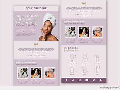 Soul of Skincare - email design beauty beauty brand brand branding design editorial email graphic design illustration lilac logo pastel skincare skincare branding typography ui ux vector