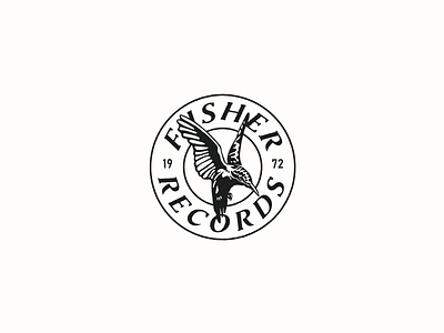 FisherRecords© brand branding concept design icon identity illustration illustrator kingfisher logo symbol typography vector