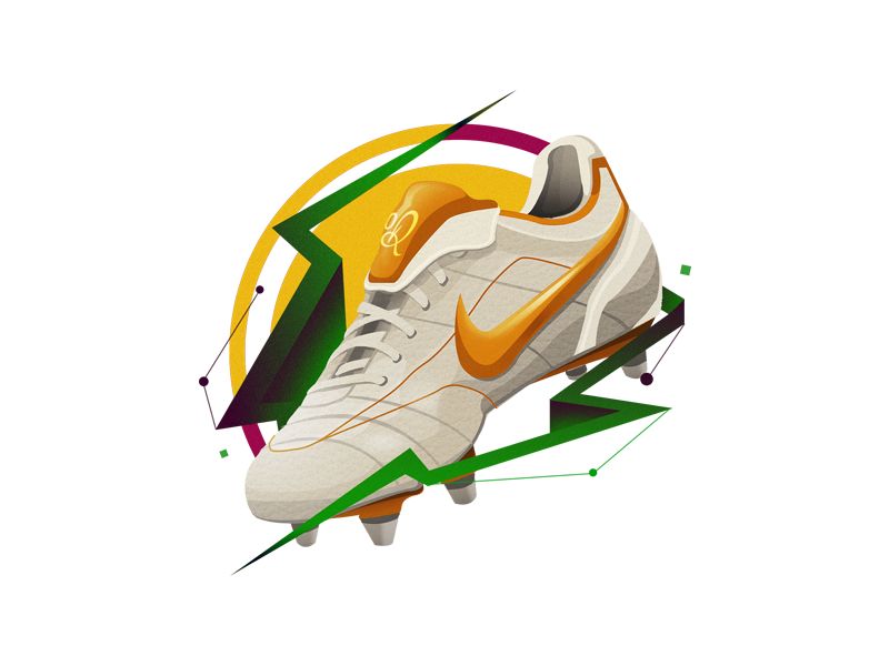 Ronaldinho 10R 10r abstract boots brazil football gold illustration ronaldinho