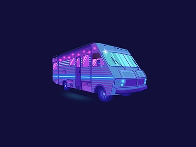 BREAKING 80'S 80s bad breaking illustration illustrator nostalgia retro rv van vector vintage