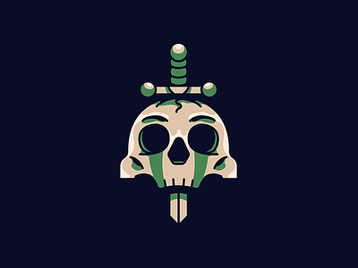 SACRIFICE blue dagger green icon illustration negative sacrifice skull space sword vector