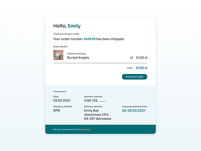 #DailyUI 017 Email Receipt dailyui dailyuichallenge design email design email receipt ui