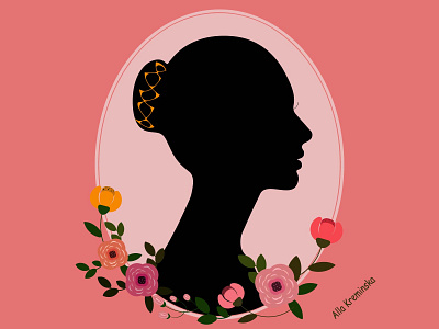 Silhouette of a girl illustration vector