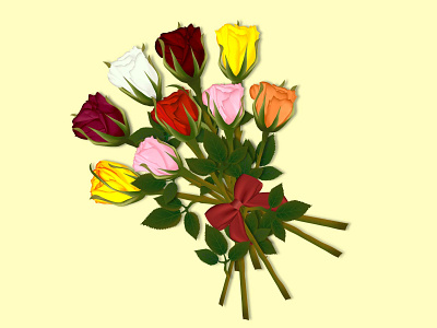 Roses. Bouquet app illustration vector