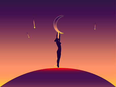 Silhouette of a girl app illustration vector