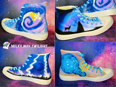 MILKY WAY GALAXY branding concept concept art custom made custom shoes custom sneakers design galaxy graphic design illustration logo shoe art shoe artist shoe designer ui universe