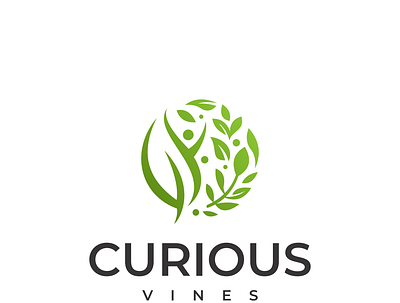 curious vines leaf logo design flat logo luxury minimal organic original simple logo vector