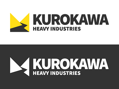 Kurokawa Heavy Industries logo black industrial logo river