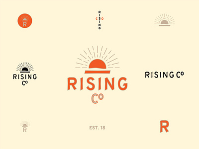 Rising Co. Logos & Marks americana bespoke brand brand identity branding lockup logo logo design logo inspiration logodesign logotype sun typography