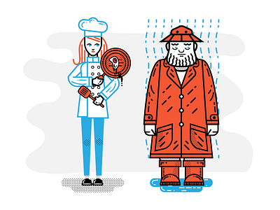 The Chef and the Soggy Sailor artwork chef design illustration illustrator infographic sailor spot illustration