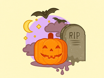 Halloween-y artwork bats halloween halloween design illustration illustrator jack o lantern spooky spot illustration vector vector art
