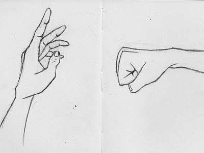 Hands black fist hands line paper pencil punch sketch sketchbook white