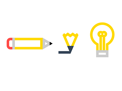 WIP: Design Icon design icon lightbulb monoline pencil yellow