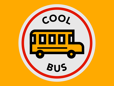 Cool Bus badge bus cool line red vector yellow