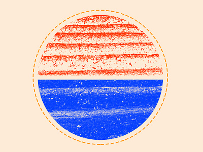 Sunset Patch blue ocean orange patch sunrise sunset texture water woodgrain