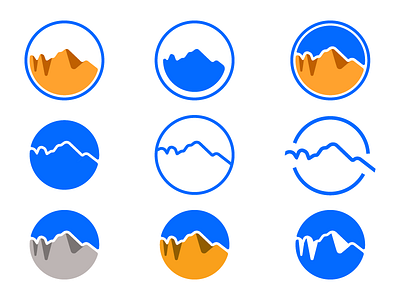 Mt Whitney Explorations badge circle line mountain outline vector whitney