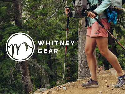 Whitney Gear backpacking circle gear logo mountain vector whitney