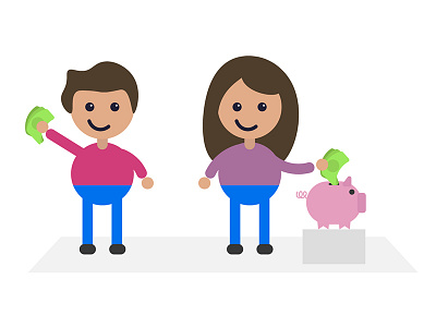 Is your child a spender or a saver? cash kids money pig piggy bank spot illustration vector