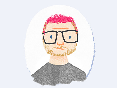 Christopher Wylie glasses hand drawn illustration nerd pink hair watercolor