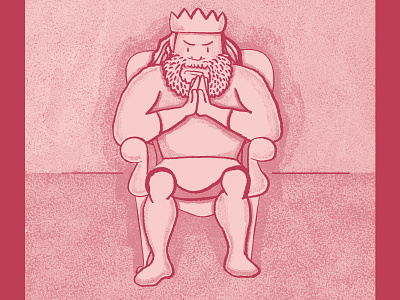 Angry King character design childrens book illustration king sketch storybook texture throne