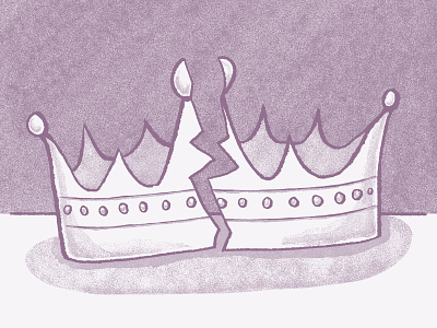 Broken Crown 1 color art broken crown crown illustration illustration design shading sketch