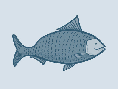 Fish blue drawing fish illustration line art shading sketch