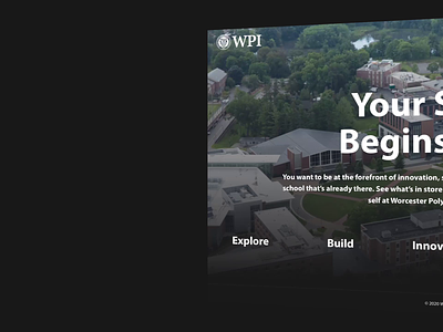 Explore WPI Microsite explore hero innovative interactions interactive ui ux viewbook web web design