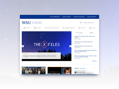 WSU News Site flat design news web worcester wsu