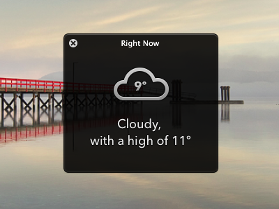 Right Now - Quick weather panel for OS X hud icons interface design mac os x panel ui weather window