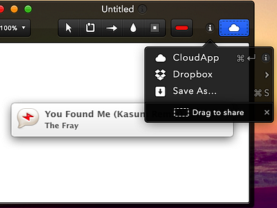 Annotate for Mac - Sharing Integrations annotate cloudapp drag and drop dropbox interface design mac os x share sharing ui