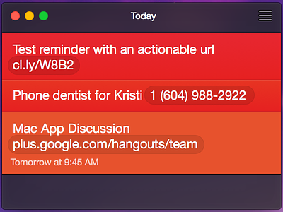 Clear.app for Yosemite + actionable URLs (Concept)
