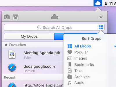 CloudApp for Yosemite desktop interface design mac macos ui