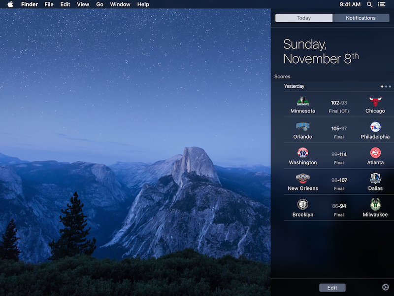 mac os x el captain notification center for windows