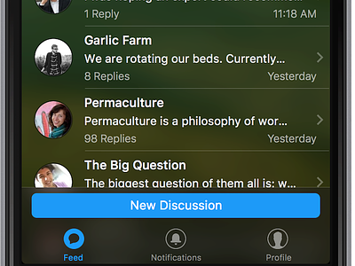 Discussion App for iOS discussion icons ios mobile ui