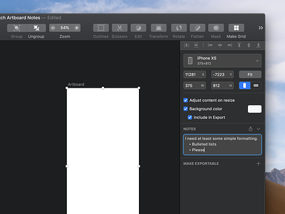 Sketch Artboard Notes (Plugin Concept) macos notes plugin sketch.app