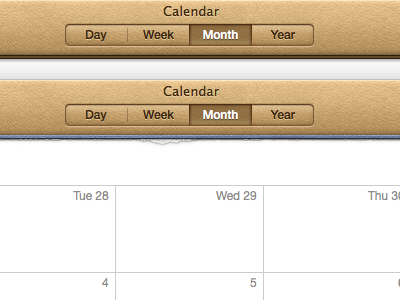OS X Calendar.app Torn Paper Cleanup app calendar.app desktop leather native os x paper skeumorphism torn paper