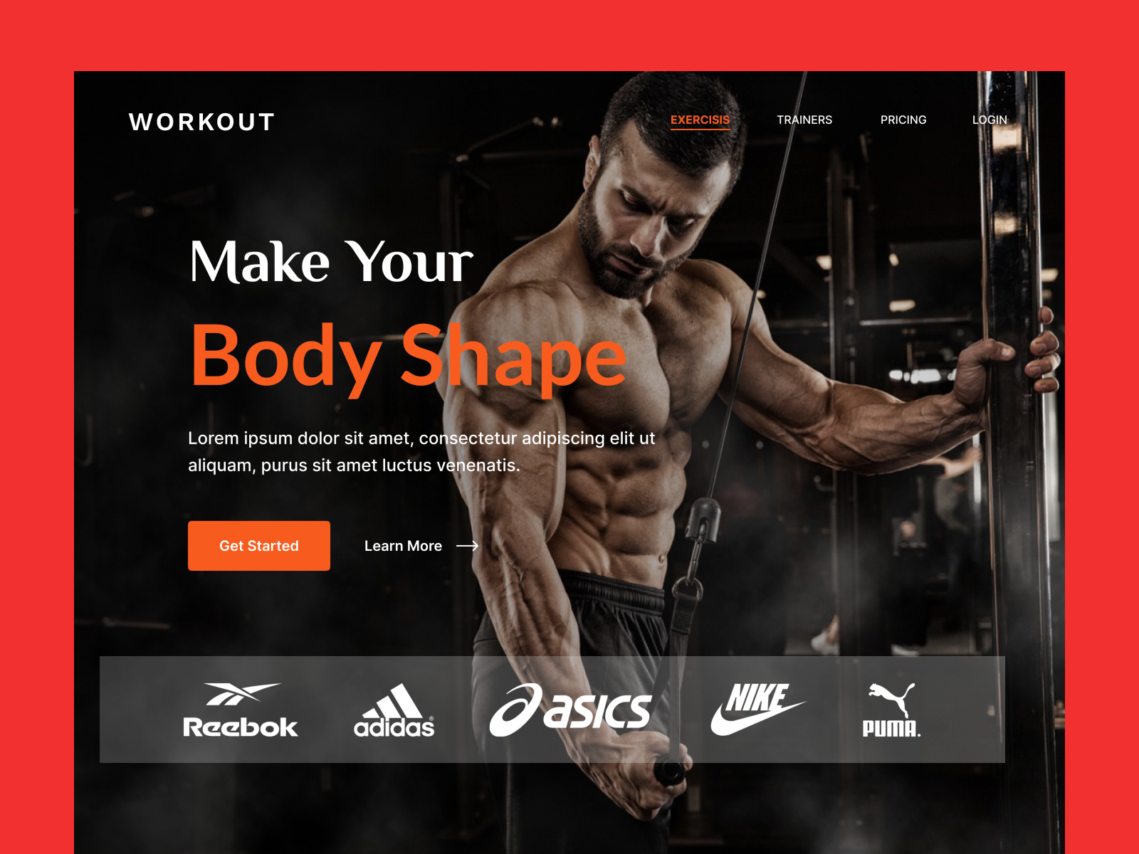 Fitness Web Header by Alif Rahman on Dribbble