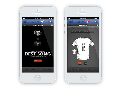 NZ2012 Facebook Apps app facebook music shirt song sports ui ux voting